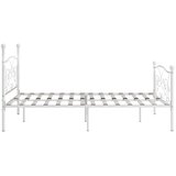  Okvir za krevet s podnicama bijeli metalni 200 x 200 cm | shoptok.hr