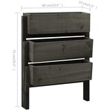  Sklopiva vrtna sadilica siva 60 x 14 x 75 cm masivna jelovina | Eponuda.ba