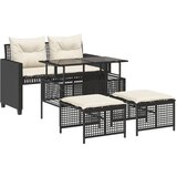  4-dijelni set vrtnih sofa od poliratana s jastucima staklo crni | shoptok.hr