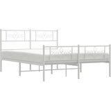  Metalni okvir kreveta uzglavlje i podnožje bijeli 120x200 cm | shoptok.hr