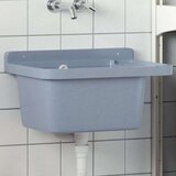 vidaXL Stenski umivalnik siv 50x35x24 cm smola | Shoptok.si