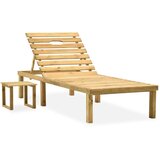 Maison Chic Vrtni Ležalnik - Sončna ležalnik z mizico impregnirana borovina, (22043035) | Shoptok.si