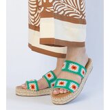 Gemre Green embroidered espadrille sandals Lelis Cene