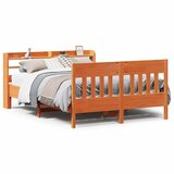 Maison Chic Posteljni okvir - Dvoposteljna postelja - Zakonska postelja brez vzmetnice voščeno rjava 140x200 cm trdna borovina-J2919, (21772737) | Shoptok.si