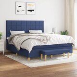 Maison Chic Box spring postelja - Vzmetna postelja z vzmetnico modra 160x200 cm blago SL21174, (21880894) | Shoptok.si