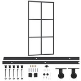 Furnova Drsna vrata z opremo ESG steklo in aluminij 102x205 cm, (21944653) | Shoptok.si