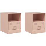  The Living Store Nočna omarica 2 kosa roza 34,5x39x44 cm jeklo - Nočna Omarica, (21495889) | Shoptok.si