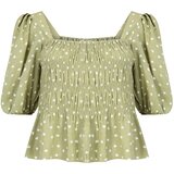 OBJECT Petite Bluza 'JUNA' svetlo zelena / bela | Shoptok.si