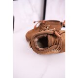 Kesi Children's Lace-up Snow Boots Insulated With Fur Brown Hunter | Shoptok.si