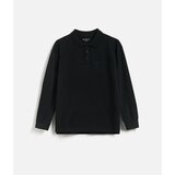 Reserved Pamučna polo-majica dugih rukava - crno | shoptok.hr
