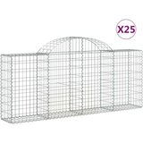  Obokane gabion košare 25 kosov 200x30x80/100 cm cinkano železo, (20757692) | Shoptok.si