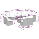  13-dijelni set vrtnih sofa poliratan s jastucima svijetlosivi | shoptok.hr