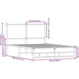 vidaXL Metalni okvir kreveta s uzglavljem boja hrasta sonome 120x190cm | shoptok.hr