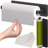  Jekleno samolepilno držalo za papirnate brisače 25cm črno | Shoptok.si