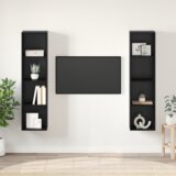vidaXL Set TV komoda 2 pcs Crna 37 x 37 x 142.5 cm Konstruirano drvo Cijene