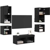 TV zidne jedinice 8 pcs Crni hrast Konstruirano drvo | shoptok.hr