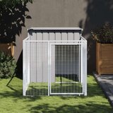 vidaXL Kućica za pse s igralištem svjetlosiva 110x201x110 cm čelična | shoptok.hr