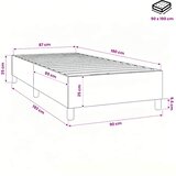 Okvir za krevet s oprugom tamnosivi 90x190 cm od tkanine | shoptok.hr