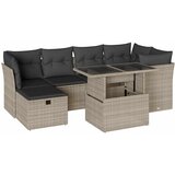  7-dijelni set vrtnih sofa svjetlosivi od poliratana | shoptok.hr