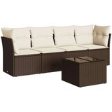 vidaXL 5-dijelni set vrtnih sofa s jastucima poliratan smeđi | shoptok.hr