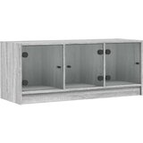 TV ormarić sa staklenim vratima siva boja hrasta 102x37x42 cm | shoptok.hr