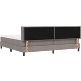 Box spring krevet Sivo-smeđa 200 x 200 cm Poliester | shoptok.hr