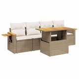  5-dijelni vrtni set sofa s jastucima bež od poliratana | shoptok.hr