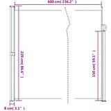  Bočna tenda na uvlačenje bijela 220 x 600 cm | shoptok.hr