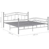  Posteljni okvir siv kovinski 200x200 cm, (20647860) | Shoptok.si