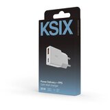 Ksix GaN ultratanki 20W zidni punjač, PD + PPS, USB-C + USB-A, bijeli | shoptok.hr