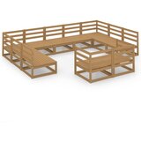  The Living Store Vrtna sedežna garnitura 11-delna trdna borovina - Vrtna Sedežna Garnitura, (21461736) | Shoptok.si