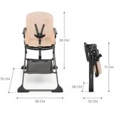 Kinderkraft stolček za hranjenje FOLDEE, roza | Shoptok.si