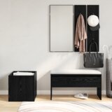 vidaXL set namještaja za hodnik od crnog oraha, set namještaja za hodnik u crnom orahu, posuda za biljke crni orah 40x40x40 cm | shoptok.hr