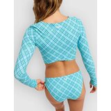 Roxy The Beach Babe Ls Crop Lycra z dolgimi rokavi katydid as if plaid | Shoptok.si
