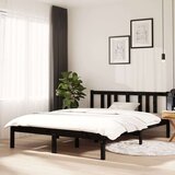 Posteljni okvir črn iz trdnega lesa 135x190 cm 4FT6, (20643154) Cene