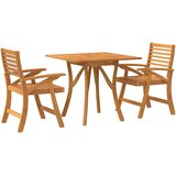  3-dijelni vrtni blagovaonski set od masivnog bagremovog drva Smeđa 85 x 85 cm | shoptok.hr