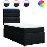 vidaXL Box spring postelja z vzmetnico črna 90x200 cm blago | Shoptok.si