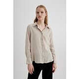 Defacto Oversize Fit 100% Linen Long Sleeve Shirt Cene