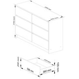 AKORD Komoda, 6 Predalov, Hrast Sonoma, (5000332244) | Shoptok.si