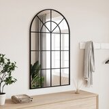 vidaXL Zidno ogledalo crno 60 x 100 cm lučno željezno Cijene