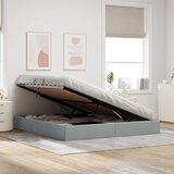  Otomanski krevet s pohranom Svijetlo siva 180 x 200 cm tkanina | shoptok.hr