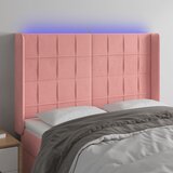 The Living Store led posteljno vzglavje roza 147x16x118/128 cm žamet - led vzglavje, (21495418) | Shoptok.si