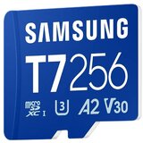 Samsung MicroSD 256GB, T7, SDXC, UHS-I U3 V30 A2, Read up to 170MB/s, Write up to 130MB/s, for 4K and FullHD video recording ( MB-MB256T/WW ) Cene