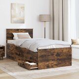  Krevet na dan s ladicama Dimnjeni hrast i crna 75 x 190 cm | shoptok.hr
