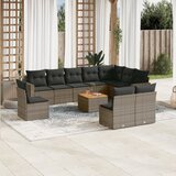 vidaXL 11-dijelni set vrtnih sofa od poliratana s jastucima sivi | shoptok.hr