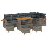 vidaXL Vrtna sedežna garnitura z blazino 10 pcs Siva, (5000133646) | Shoptok.si
