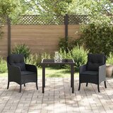  Vrtni set za objed s jastukom 3 pcs Crna Poli ratan | shoptok.hr