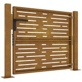 vidaXL Vrtna vrata 105x105 cm corten jeklo kvadraten dizajn | Shoptok.si