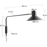 Kave Home Črna stenska svetilka ø 20 cm Aria – | Shoptok.si