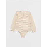 LC Waikiki Crew Neck Long Sleeved Baby Girl Bodysuit with Snap fastener